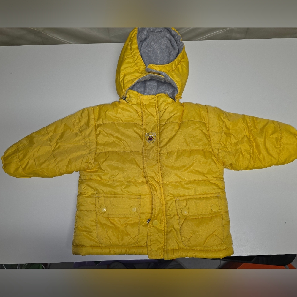 Little Me Yellow Hooded Puffer Jacket 18M